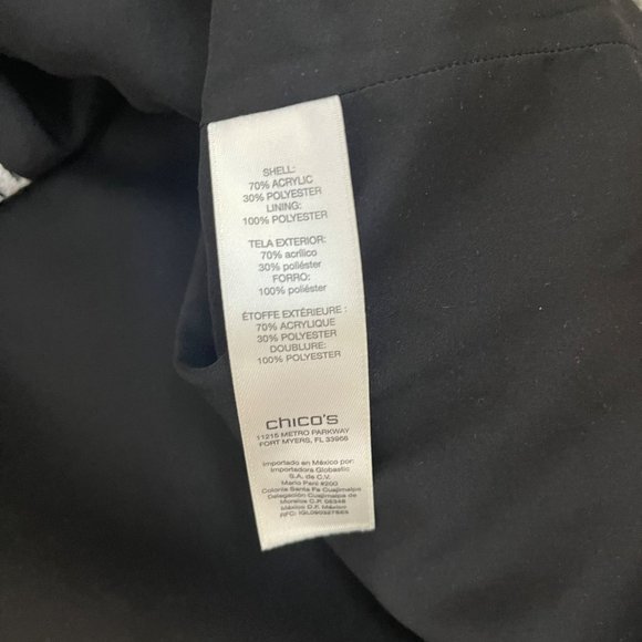 Chico’s Coat Jacket Women’s Size 2 (Large 12) Petite Black & White Beautiful EUC - Picture 8 of 11
